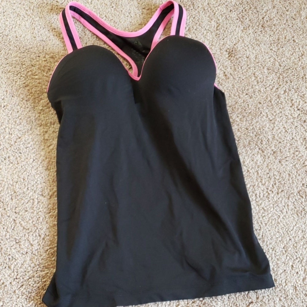 Tank top shirt with built in bra